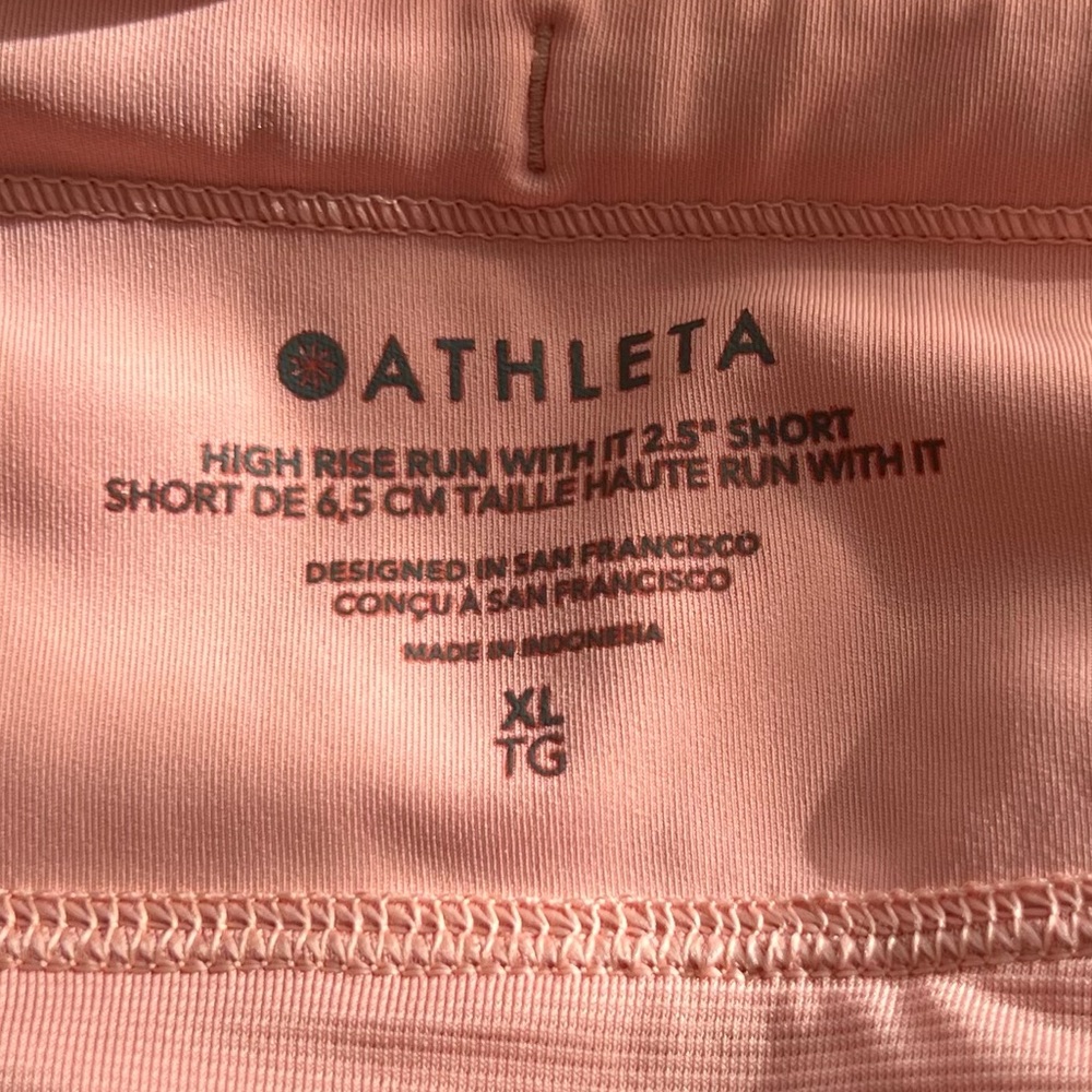 Athleta Women’s Pink High Rise Run With It Shorts Size XL - Picture 6 of 6
